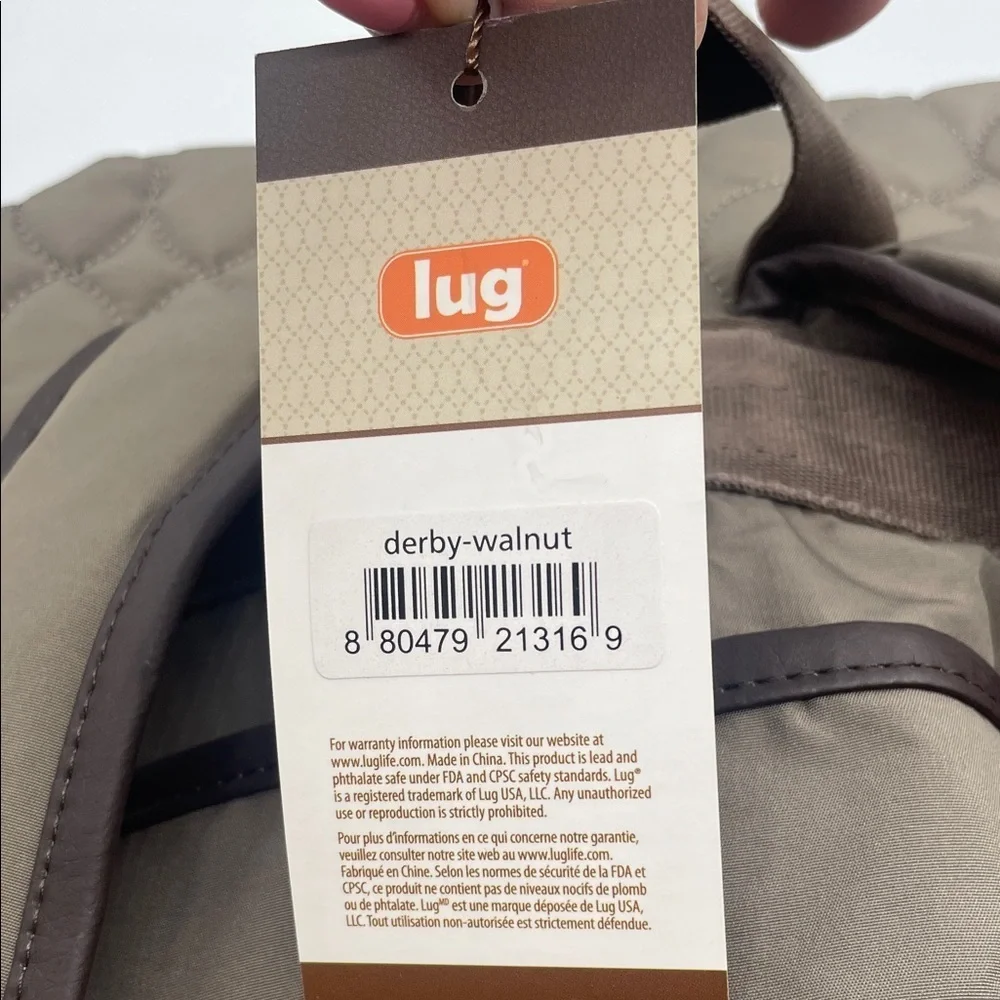 Lug Canter collection Quilted Derby-walnut color dawstring Backpack NWT
